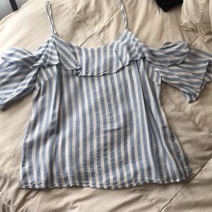Striped Cold Shoulder Top